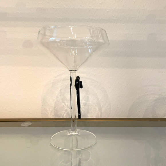 Black Bow Coupe Glass Holiday Glam Barware NEW - Picture 6 of 15